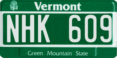 VT license plate NHK609