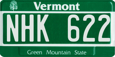 VT license plate NHK622