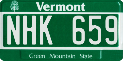 VT license plate NHK659