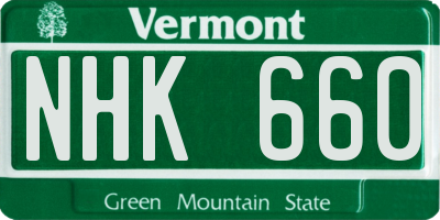 VT license plate NHK660