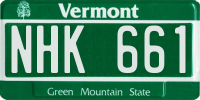 VT license plate NHK661