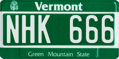 VT license plate NHK666