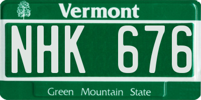 VT license plate NHK676