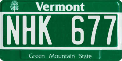 VT license plate NHK677