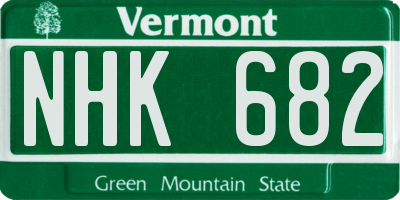 VT license plate NHK682