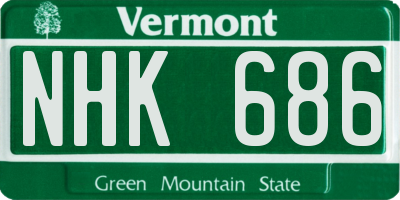 VT license plate NHK686