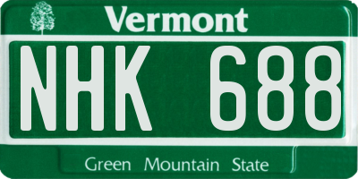 VT license plate NHK688
