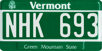 VT license plate NHK693