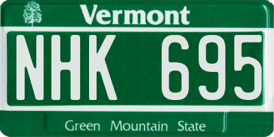 VT license plate NHK695