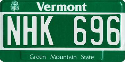 VT license plate NHK696