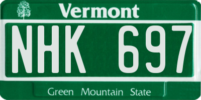 VT license plate NHK697
