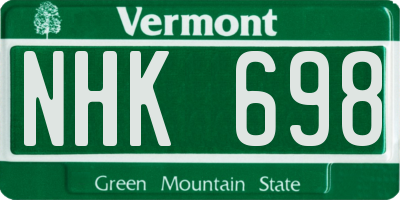 VT license plate NHK698