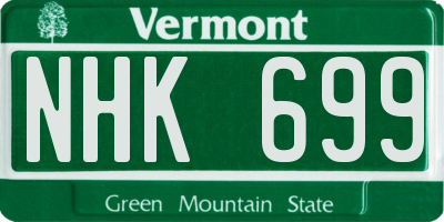 VT license plate NHK699