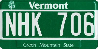 VT license plate NHK706