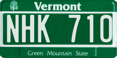 VT license plate NHK710