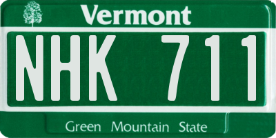 VT license plate NHK711
