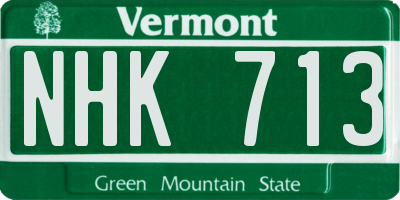 VT license plate NHK713