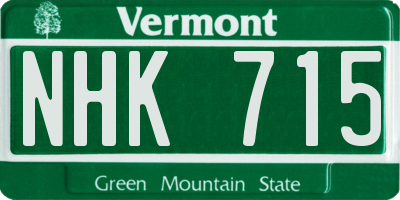 VT license plate NHK715