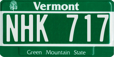 VT license plate NHK717