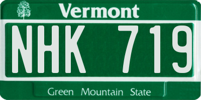 VT license plate NHK719