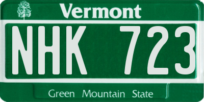 VT license plate NHK723