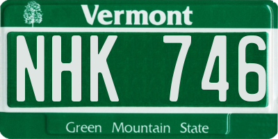 VT license plate NHK746
