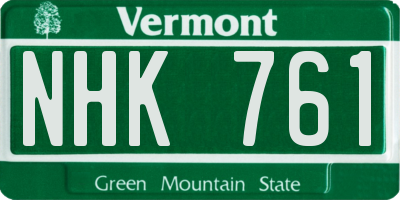 VT license plate NHK761