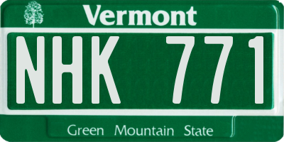 VT license plate NHK771