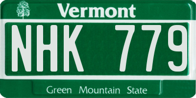 VT license plate NHK779
