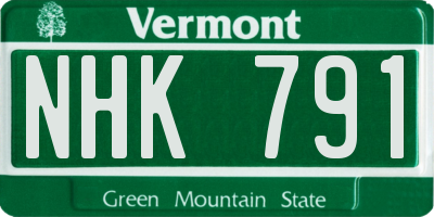 VT license plate NHK791