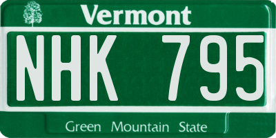 VT license plate NHK795