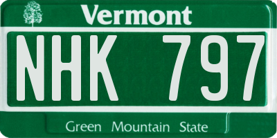 VT license plate NHK797