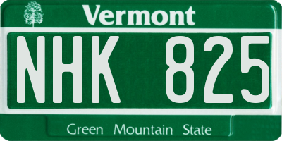 VT license plate NHK825
