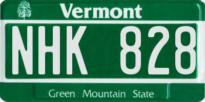 VT license plate NHK828