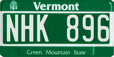 VT license plate NHK896