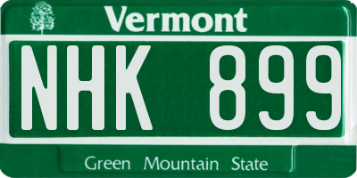 VT license plate NHK899