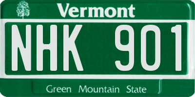 VT license plate NHK901