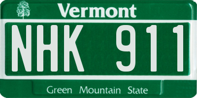 VT license plate NHK911