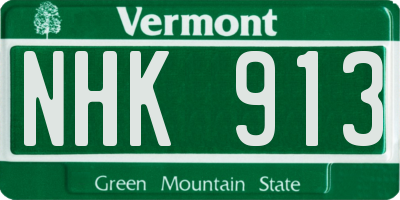 VT license plate NHK913