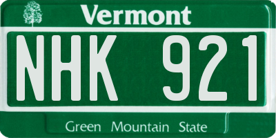 VT license plate NHK921