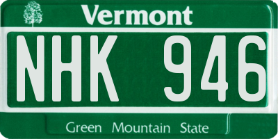 VT license plate NHK946