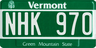 VT license plate NHK970