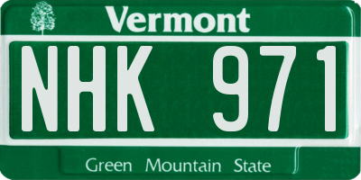 VT license plate NHK971