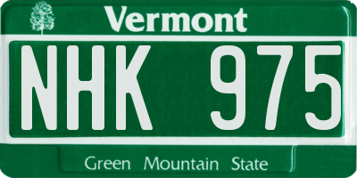 VT license plate NHK975