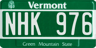 VT license plate NHK976