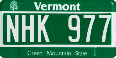 VT license plate NHK977