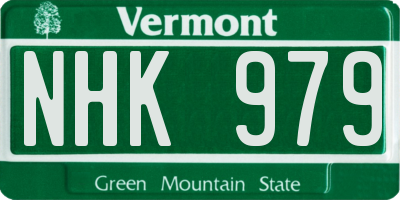 VT license plate NHK979
