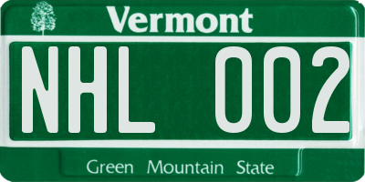 VT license plate NHL002