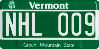 VT license plate NHL009