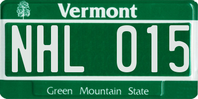 VT license plate NHL015
